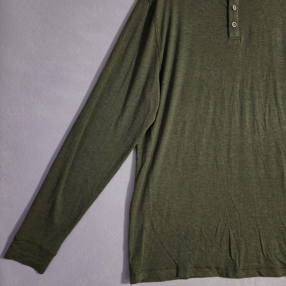 NWOT Toes On The Nose Mens Green Heathered Henley Long Sleeve Shirt Size Large - Picture 7 of 10